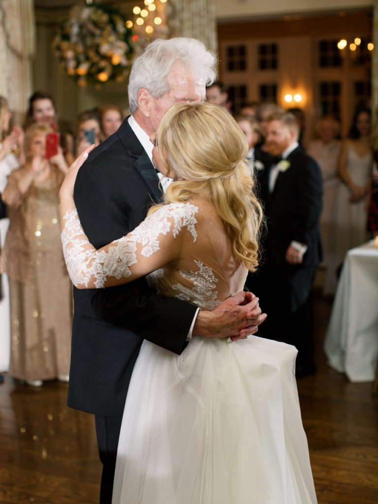 father daughter first dance at wedding reception 