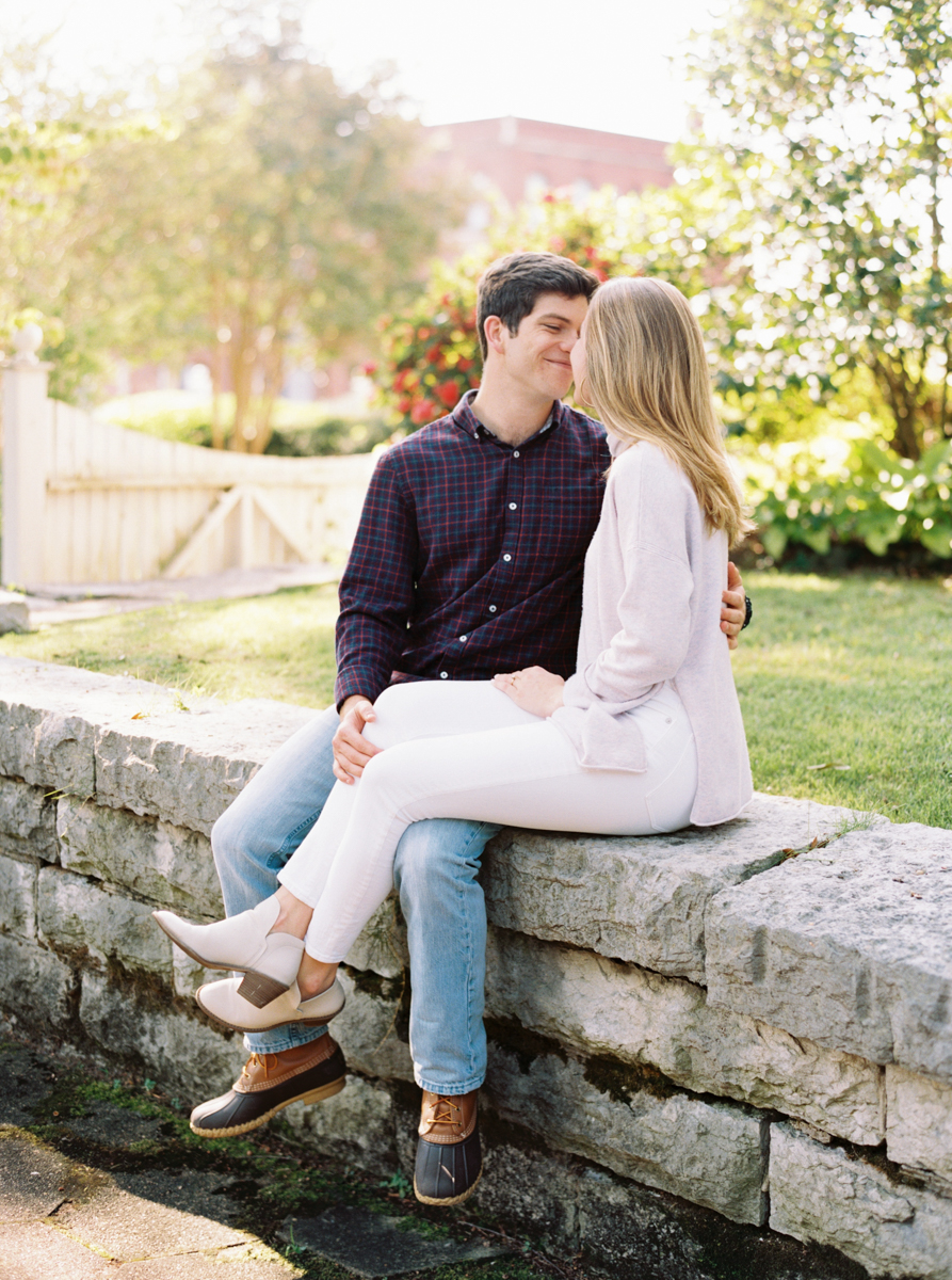 Romantic fall outdoors engagement session in Fortwood Historic Neighborhood in Chattanooga, TN