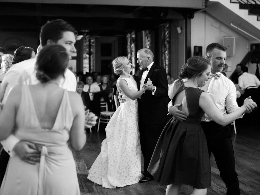Intimate Father Daughter first dance with all family and friends surrounding them in nashville, tn