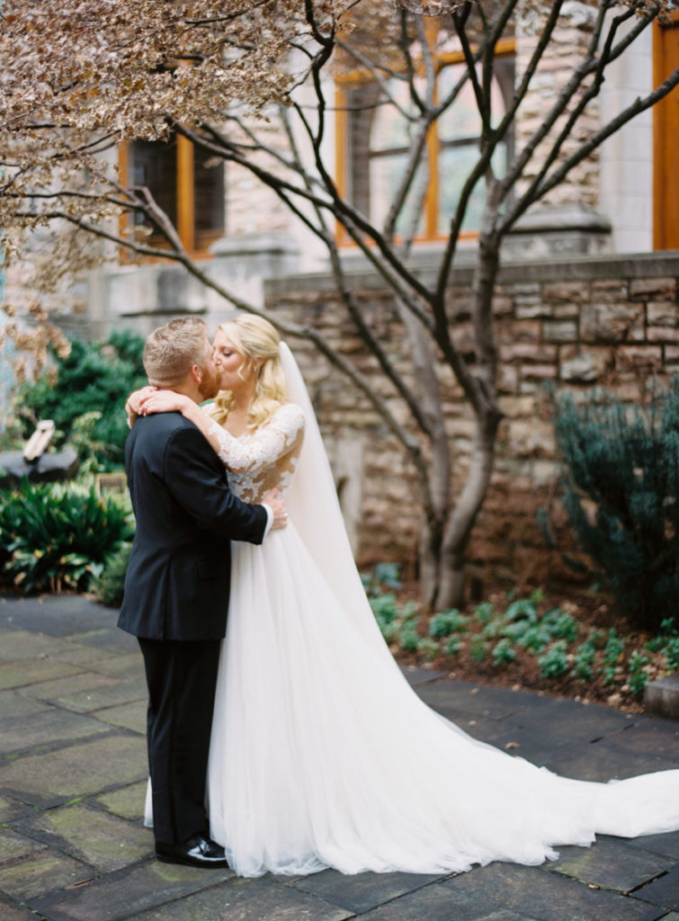 romantic winter wedding in the heart of downtown nashville, tennessee with reception to follow at Belle Meade Country Club. Planning by Jackson Durham Events.