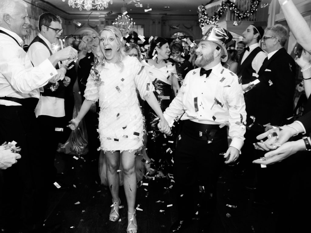 confetti wedding exit at belle meade country club 