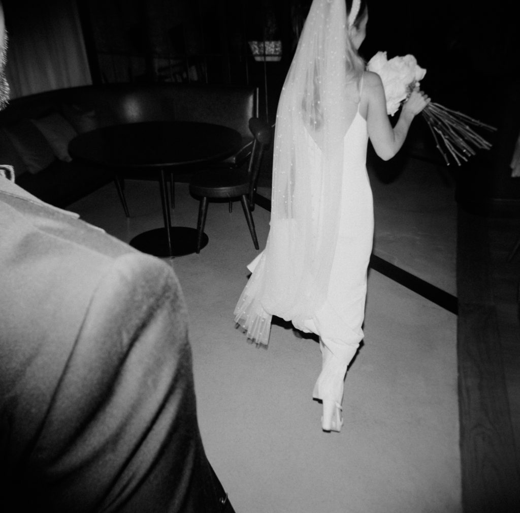 new york city fashion forward wedding shot on black and white film